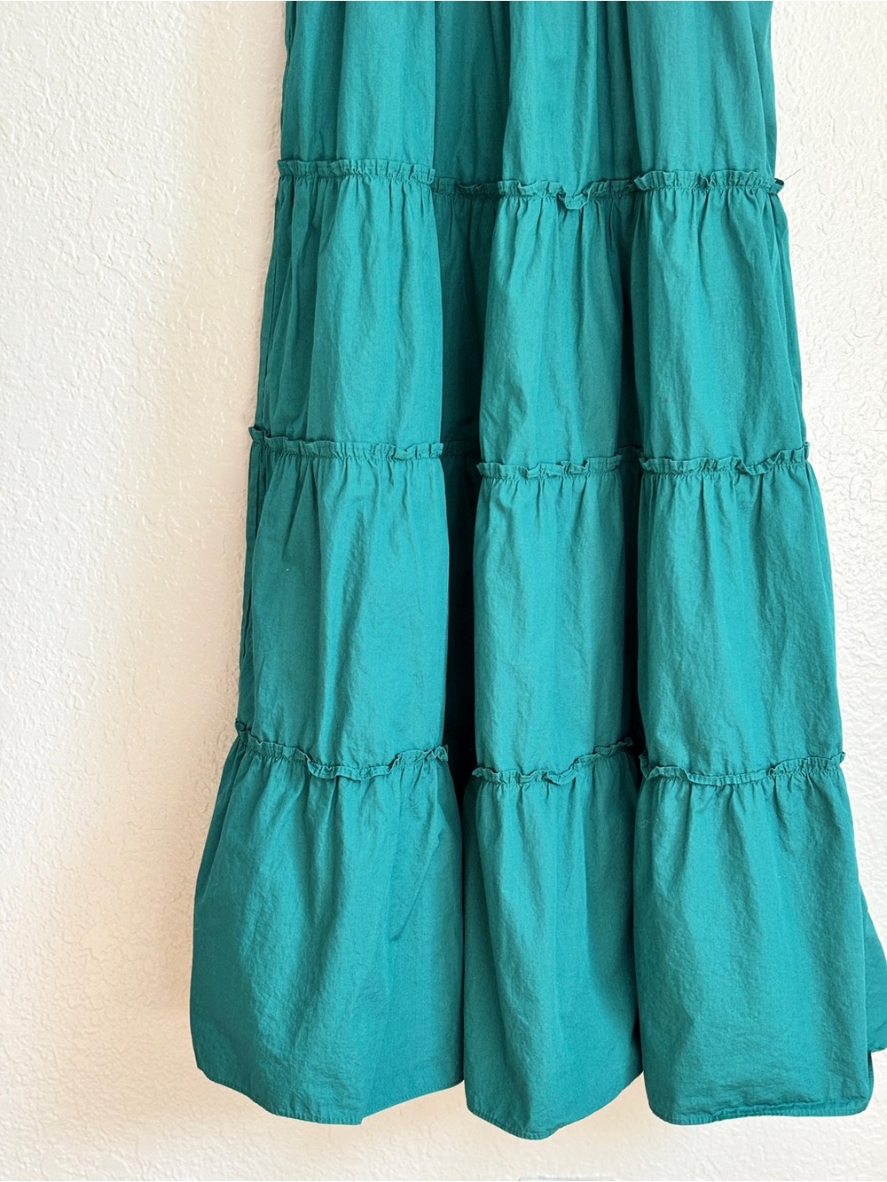 Quince Smocked Midi Dress Garden Green Sz. M - Picture 3 of 5